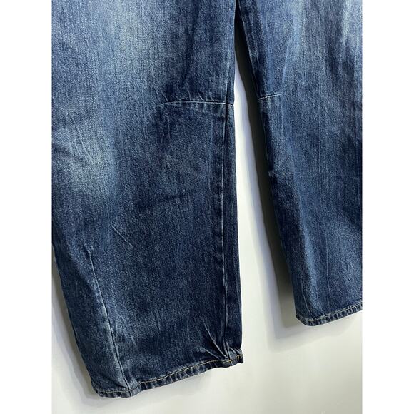 Zara Barrel Jeans dark wash Size 10 Waist 32 inches, inseam 26 inches - Picture 3 of 7